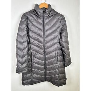 Calvin Klein Packable Sz Large Gray Down Puffer Coat added Embroidered Dragon